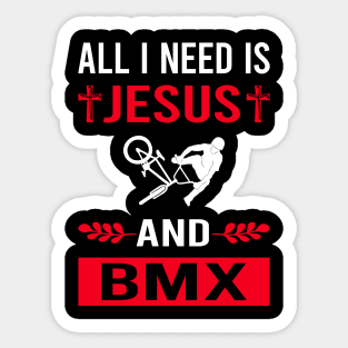 I Need Jesus And BMX Sticker